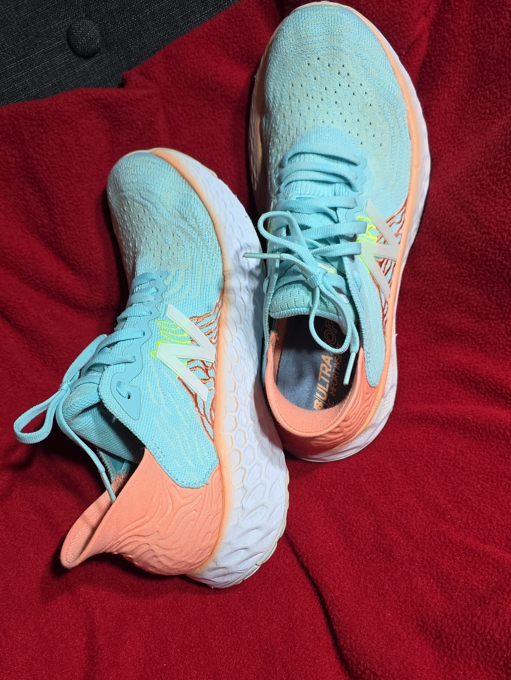 New Balance Women's Light Aqua and Coral Running Shoes